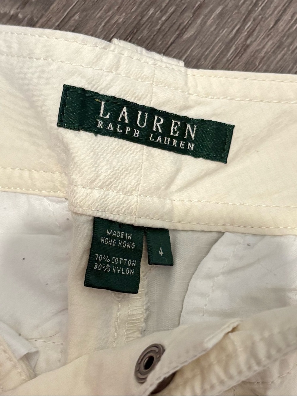 VTG Lauren Ralph Lauren cream low rise cargo pants - Picture 3 of 6